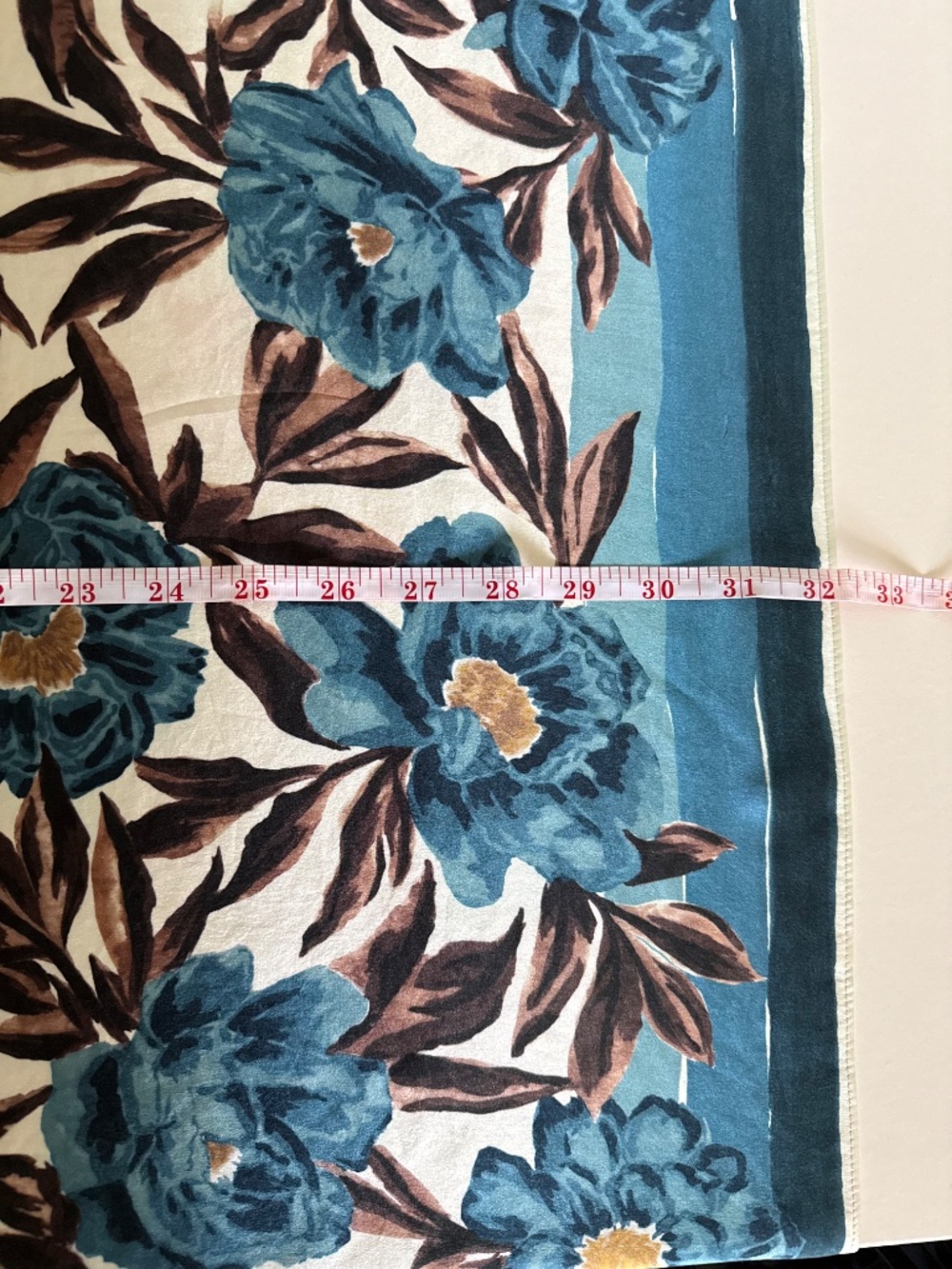 Madewell 100% Silk Square Scarf Blue Brown Floral - Picture 13 of 13